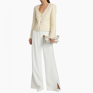 NWT Anine Bing Lyra Crepe Straight Trousers Ivory White Spring | 42
